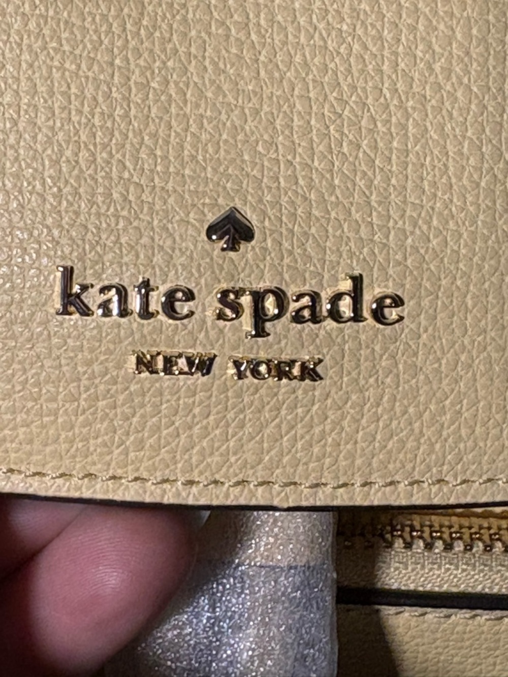 kate spade pale yellow pebble leather backpack - Picture 3 of 9